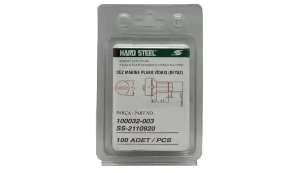 Düz Makine Plaka Vidası Beyaz / 100032-003 100ADET