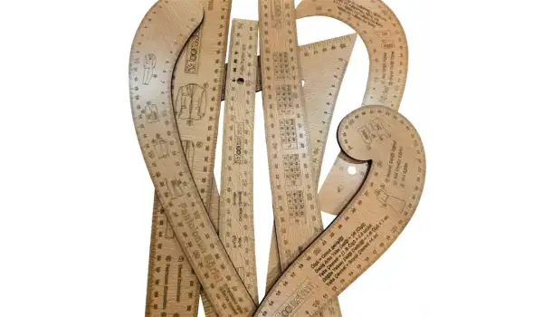 Fransız Kurvesi Ahşap Riga Cetvel Takım (7 Parça Kutulu)