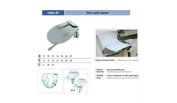 Gizli Lastik Tek Katlama Aparatı 6X8/ UMA-87
