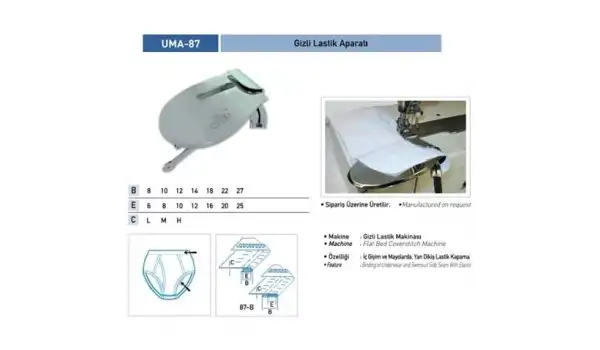 Gizli Lastik Tek Katlama Aparatı 8X10/ UMA-87