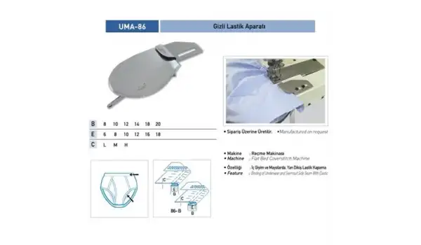 Gizli Lastik Temiz Katlama Aparatı 10X12 / UMA-86