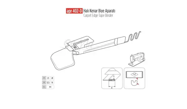 Halı Kenar Biye Aparat 30Cm-15Cm / APR 402-D
