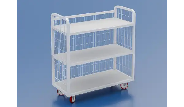 Kardesan Tekerli Raf 3 Tarafı Hasır Tel Kaplı 65Cm X 145Cm Yük 160Cm