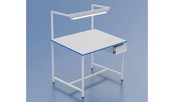 Kardesan Üstten Işıklı Kalite Kontrol Masası Sabit 140Cm X 90Cm Yük:85Cm