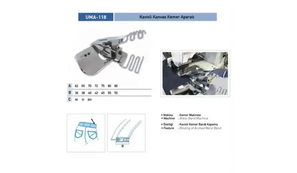 Kavisli Kemer Aparatı 65X35 XH / UMA-118