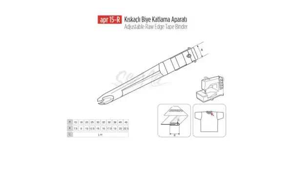 Kıskaçlı Biye Aparatı 15X7,5Mm / APR 15-R