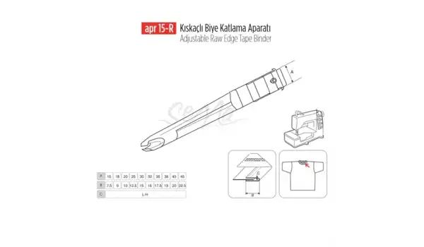 Kıskaçlı Biye Aparatı 40X20mm / APR 15-R