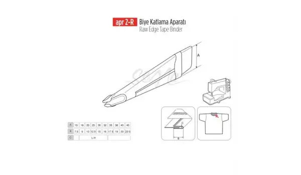 Lastik Biye Katlama Apara 12X6mm / APR 2-R