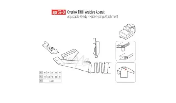 Overlok Fitilli Arabiye Apara 20X10mm / APR 32-O