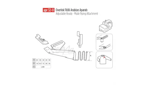 Overlok Fitilli Arabiye Apara 35X17,5Mm / APR 32-O