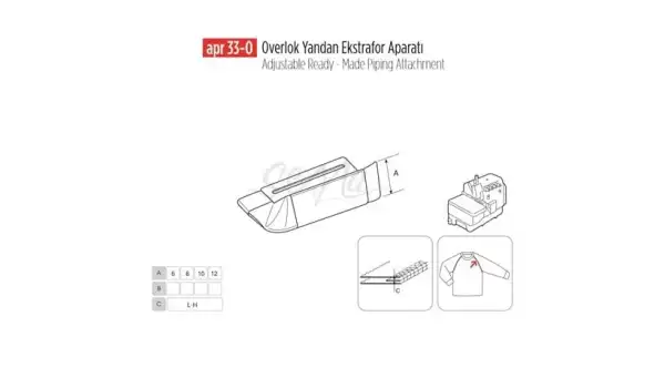 Overlok Yandan Ekstrafor Aparatı 10Mm/ APR 33-O