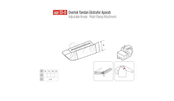 Overlok Yandan Ekstrafor Aparatı 40Mm/ APR 33-O