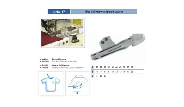 Reçme Bant Ayarlı Çift Kıvırma Apara 28X7mm / UMA-17