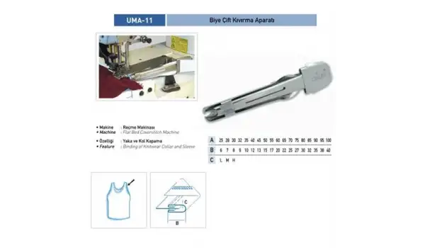 Reçme Bant Çift Kıvırma Apara 35X10mm / UMA-11