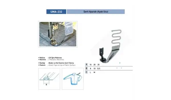 Şerit Ayak Aparatı 20X10mm / UMA-232