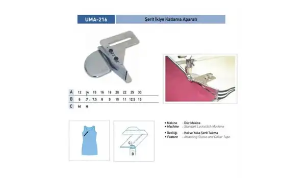 Şerit İkiye Katlama Apara 30X15mm / UMA-216