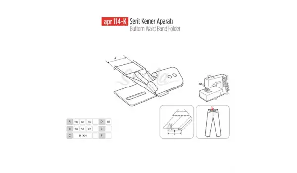 Şerit Kemer Kavisli Aparat 75Mm-45Mm / APR 114-K