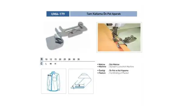Tek Katlama Ön Pat Aparatı 12Mm/ UMA-179