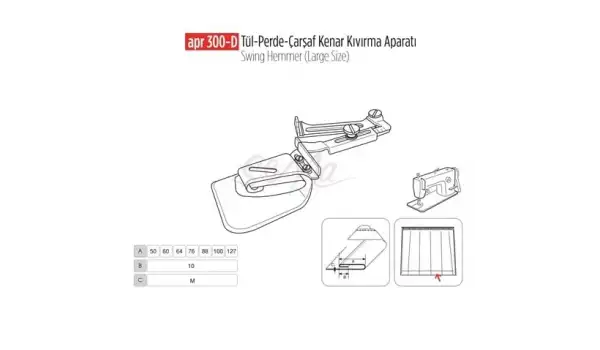 Tül Perde Çarşaf Kenar Apara 130Mm/ APR 300-D