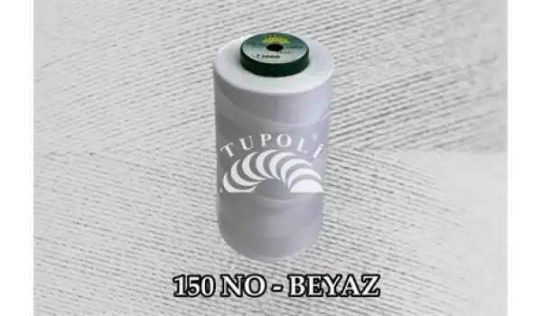 Tupoli 150 Numara BEYAZ İlikli Polyester Dikiş İpliği
