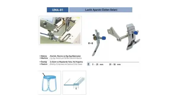 Üstten Gelen Ayarlı Lastik Apara 25X50mm / UMA-81 R