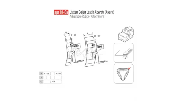 Üstten Gelen Ayarlı Lastik Apara 35Mm/APR81-0(A)