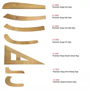 Ahşap Riga Cetvel Takım (7 Parça Kutulu)