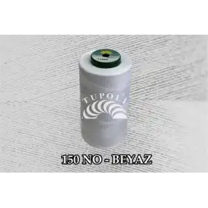 Tupoli 150 Numara BEYAZ İlikli Polyester Dikiş İpliği