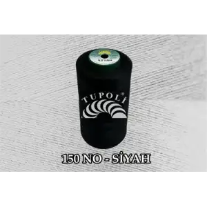 Tupoli 150 Numara SİYAH İlikli Polyester Dikiş İpliği