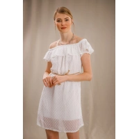 Madonna Yaka Elbise - BEYAZ