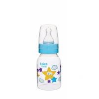 Wee Baby Silikon Uçlu Desenli PP Biberon 125 cc - Mavi