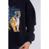 Şardonlu Sweatshirt-LACİVERT