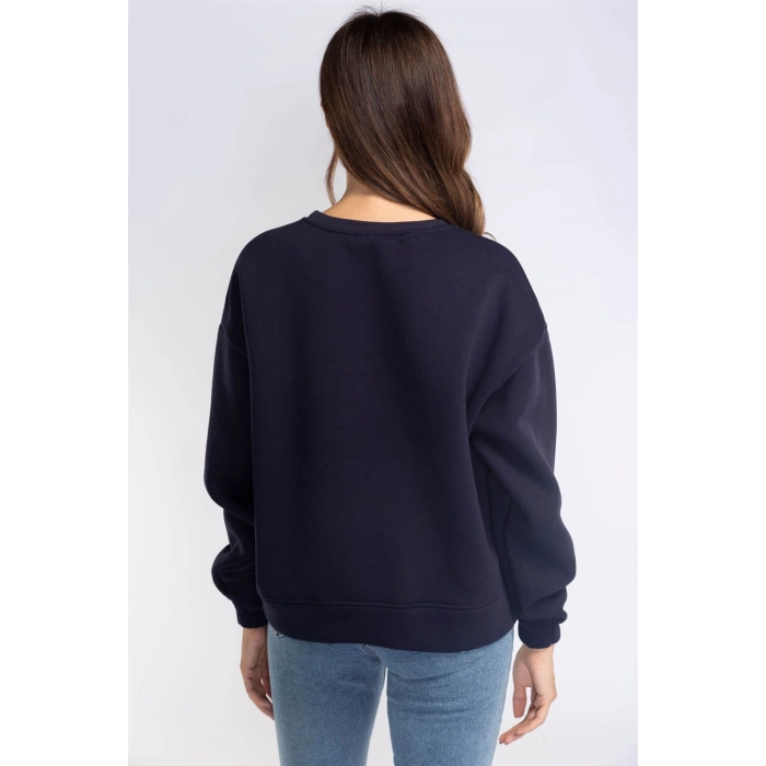 Şardonlu Sweatshirt-LACİVERT