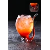 2li Retro Pipetli Stil Bardak Flüt Dekor Soğuk Sıcak Meşrubat Kokteyl Bardağı