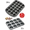 Muffin Kalıbı 24lü Mini + 12li Büyük Cupcake Kek Kapsülü Yanmaz Yapışmaz Baking Pan