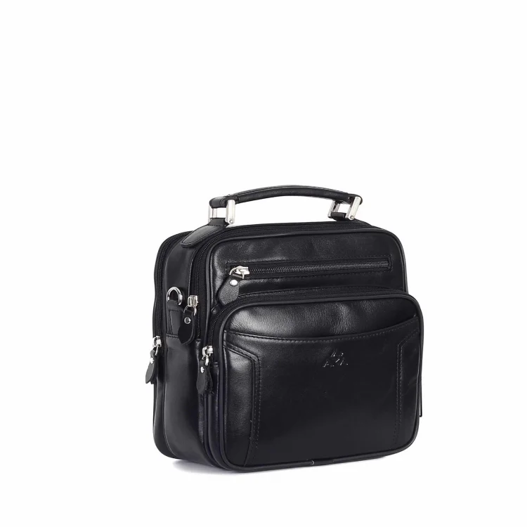 Aka El Çantası 306-1 Düz Siyah Deri