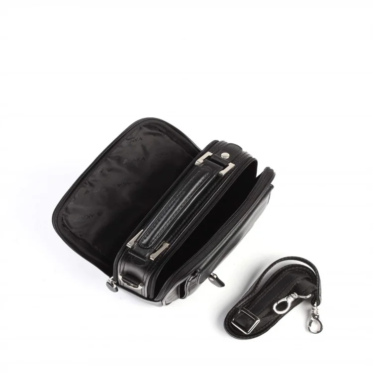 Aka El Çantası 395-12 Timsah Siyah Deri