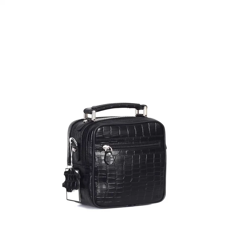 Aka El Çantası 395-12 Timsah Siyah Deri