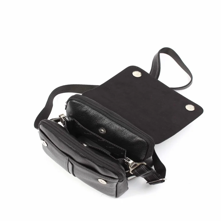 Aka El Ve Omuz Çantası 260-2 Floter Siyah Deri