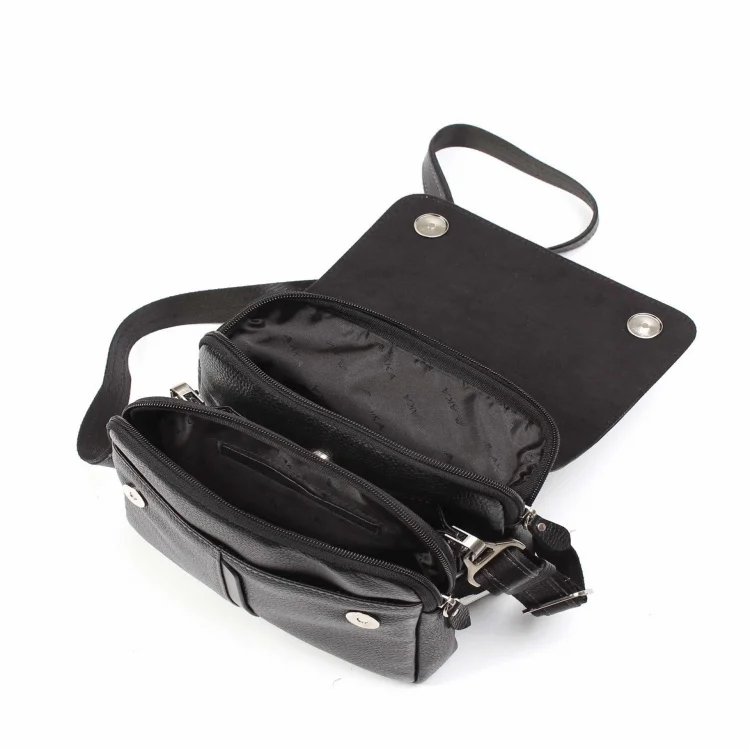 Aka El Ve Omuz Çantası 260-2 Floter Siyah Deri