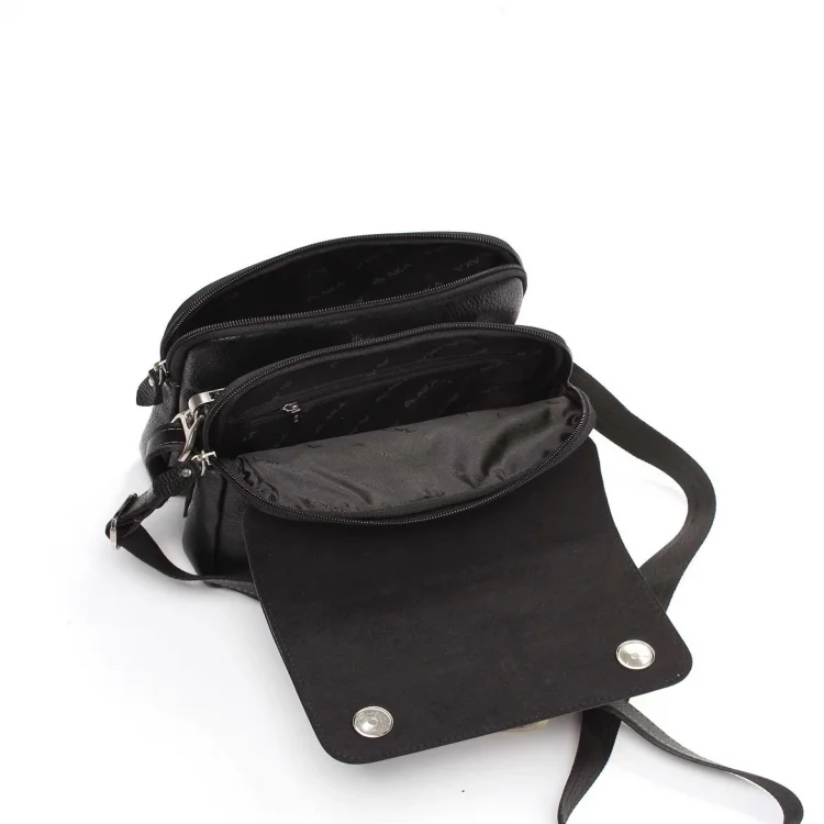 Aka El Ve Omuz Çantası 260-2 Floter Siyah Deri