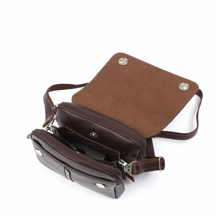 Aka El Ve Omuz Çantası 260-4 Floter Kahverengi Deri