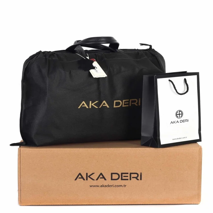 Aka Laptop Evrak Çantası 258-2 Floter Siyah Deri