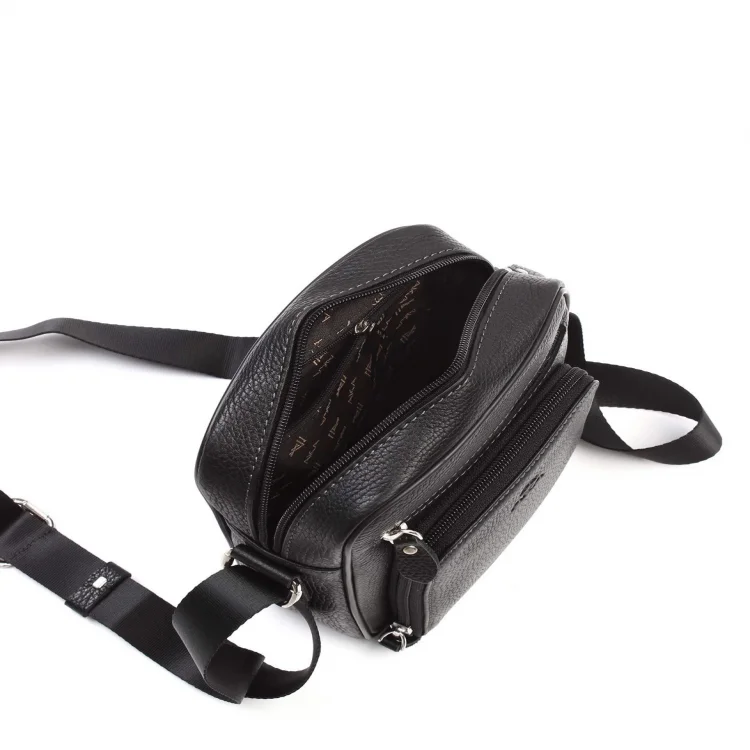 Aka Omuzdan Askılı Çanta 328-2 Floter Siyah Deri