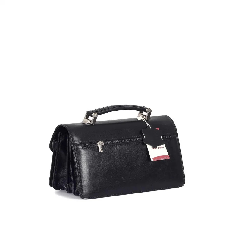 Aka Portföy Çantası 132-1 Düz Siyah Deri