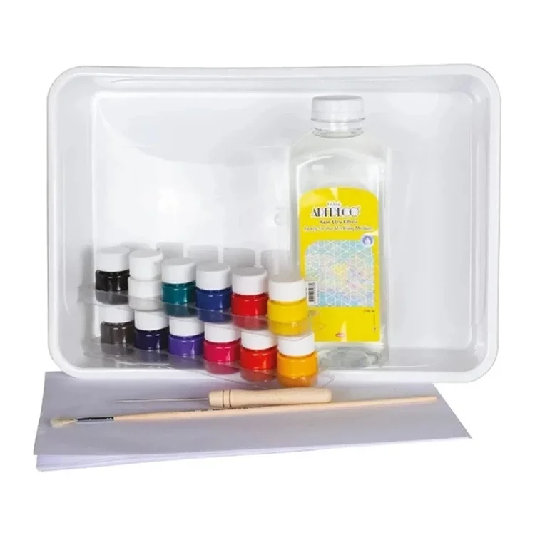 Artdeco Ebru Başlangıç Seti A4 Tekneli 12x15ml Lv-y-016-es7
