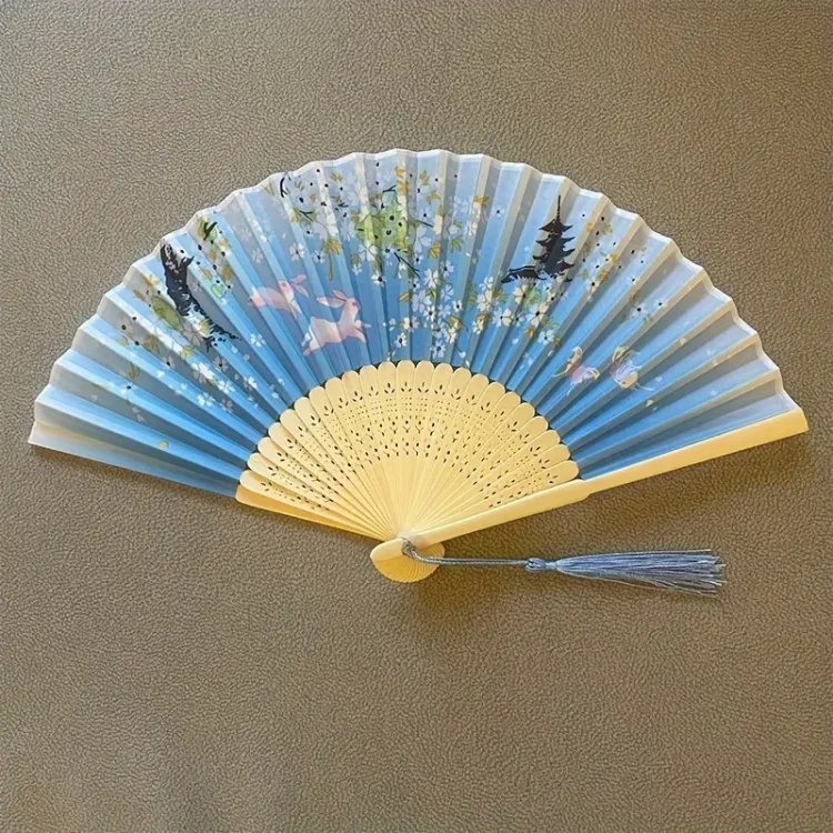 Beluga Yelpaze Bambu Krem Kiraz Çiçekli 260372 *10