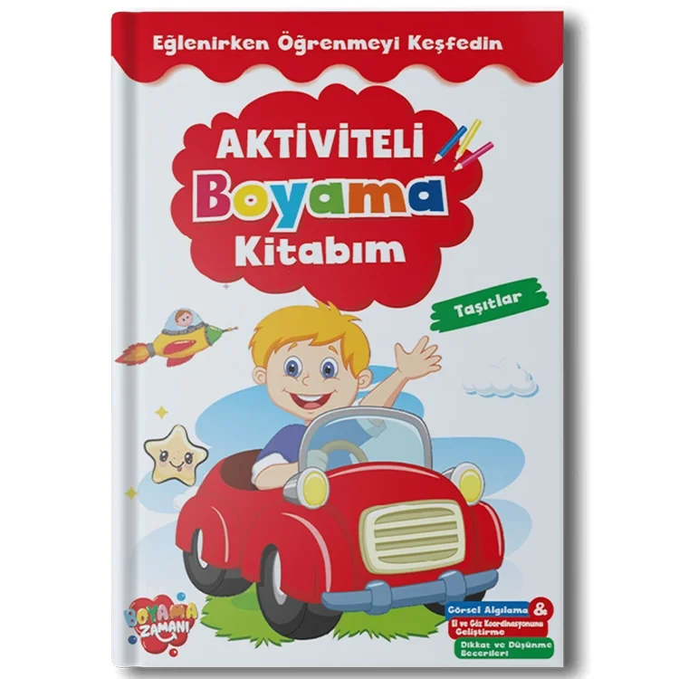 Boyama Zamanı Aktiviteli Boyama Kitabı Taşıtlar