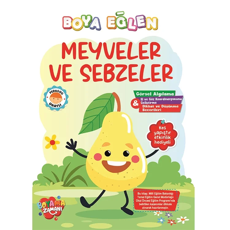 Boyama Zamanı Boya Eğlen Meyveler Ve Sebzeler