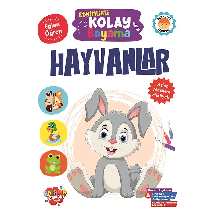 Boyama Zamanı Etkinlikli Kolay Boyama Hayvanlar